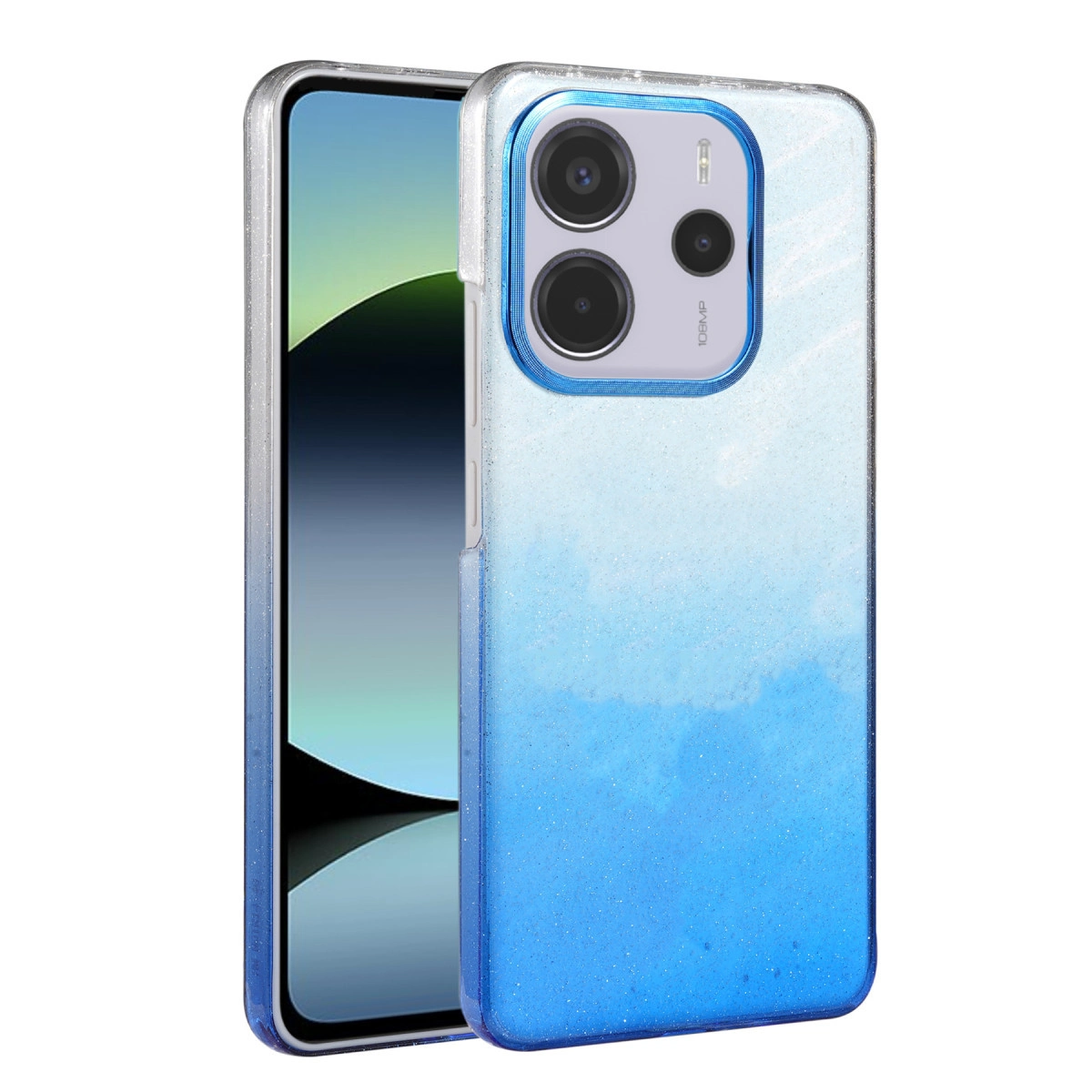 NEWFACE Xiaomi Redmi Note 14 4G Uyumlu Glossy Kapak Telefon Kılıfı Mavi