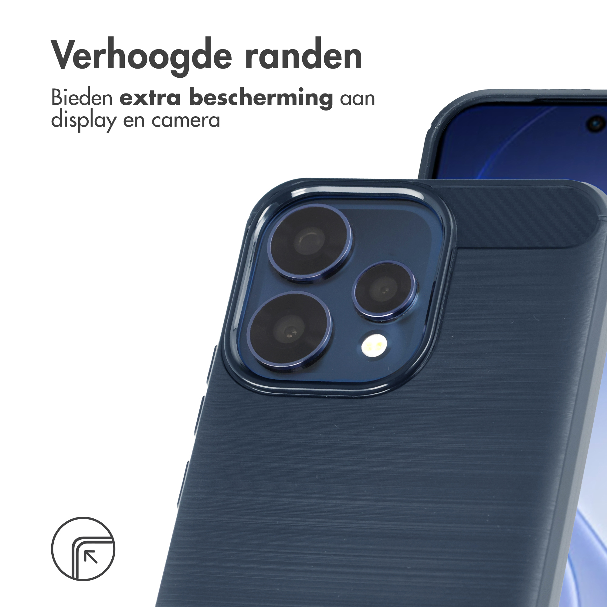 Coque de téléphone bleu foncé avec trois objectifs et flash.