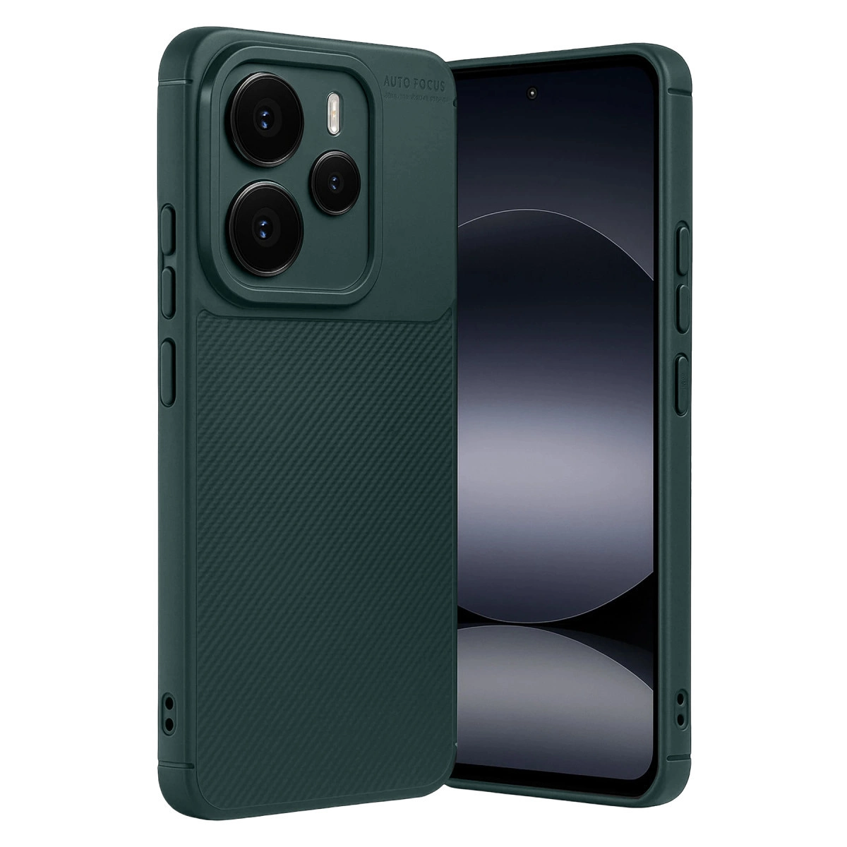 NEWFACE Xiaomi Note 14 5G Uyumlu Auto Focus Karbon Kapak Telefon Kılıfı Koyu Yeşil