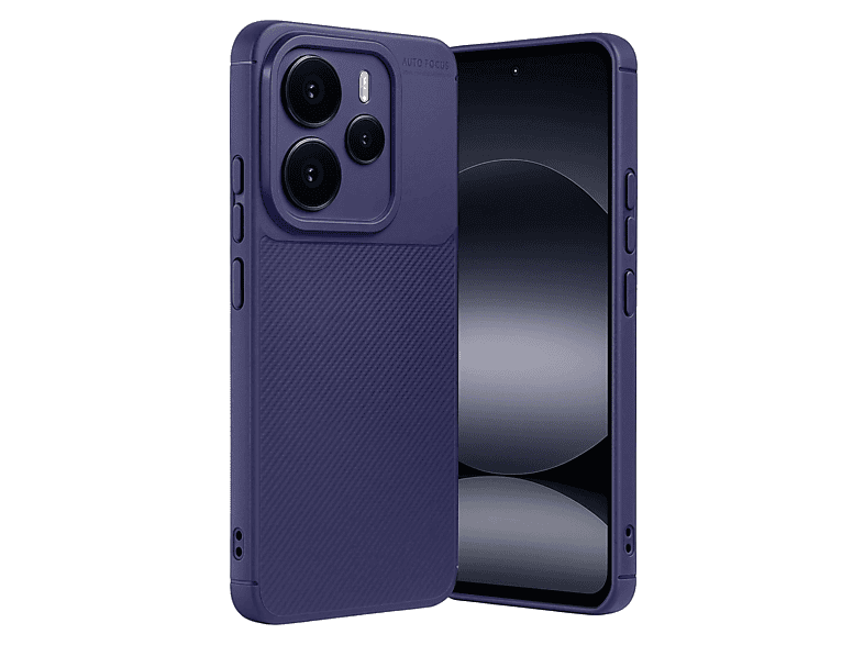 NEWFACE Xiaomi Note 14 5G Uyumlu Auto Focus Karbon Kapak Telefon Kılıfı Lacivert