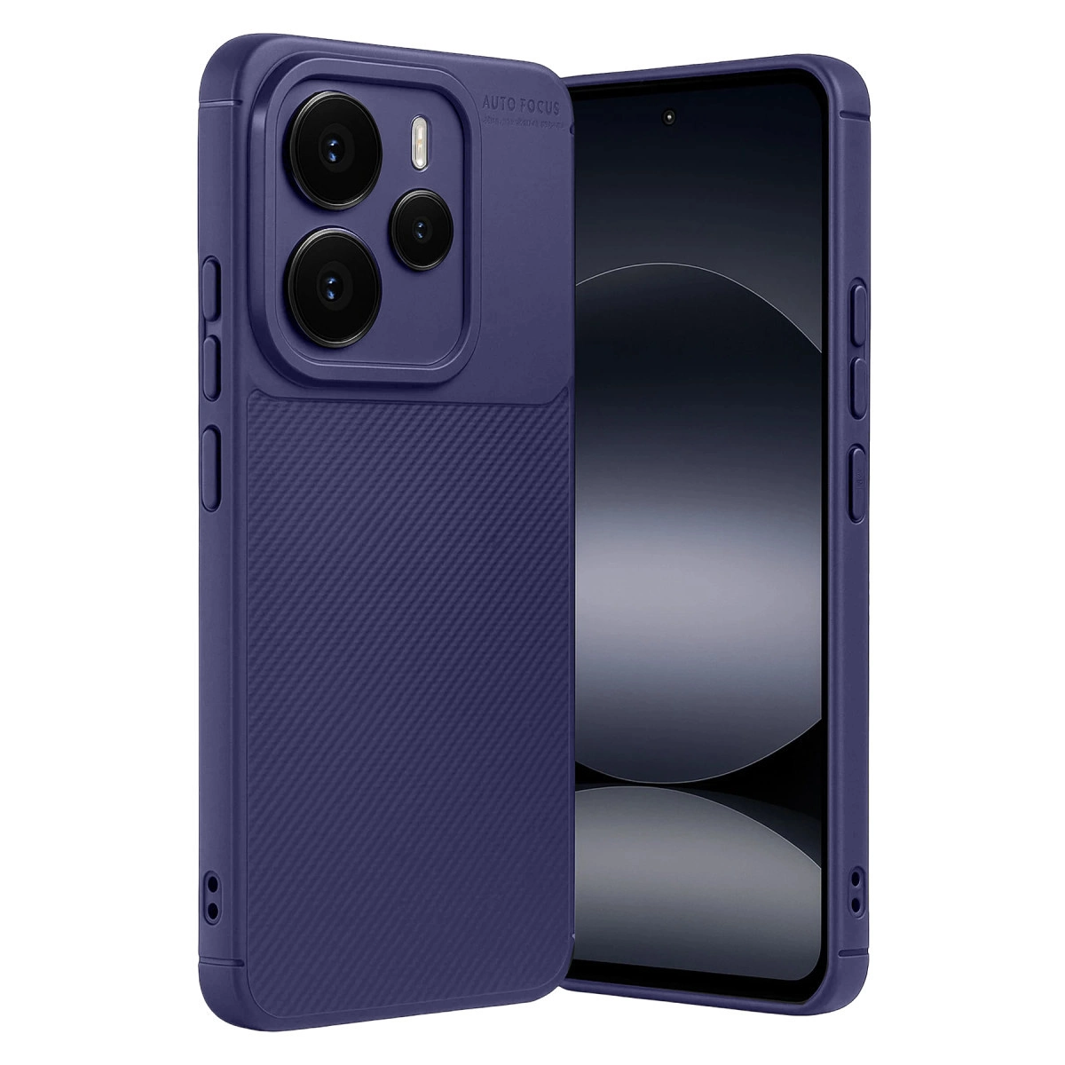 NEWFACE Xiaomi Note 14 5G Uyumlu Auto Focus Karbon Kapak Telefon Kılıfı Lacivert
