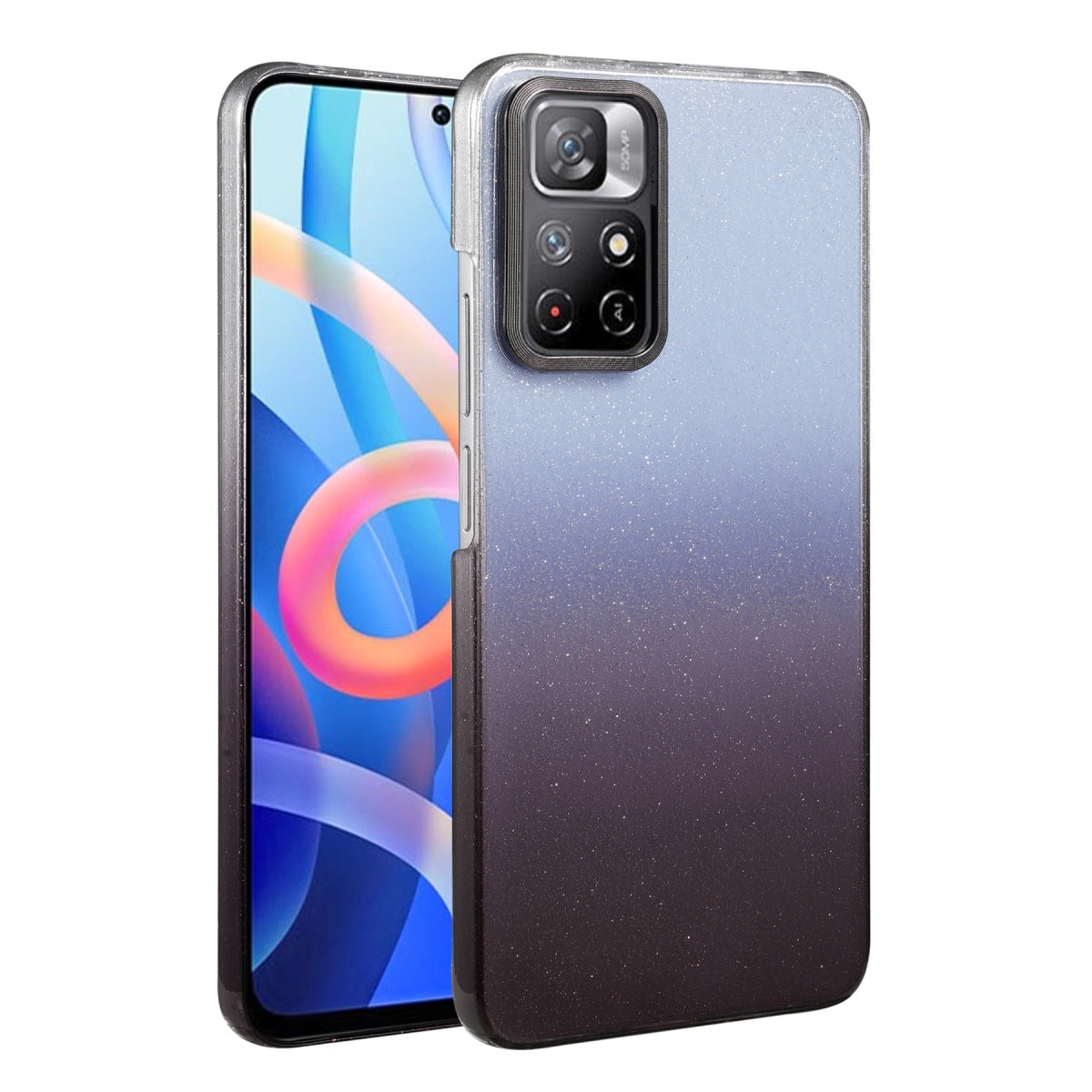 NEWFACE Xiaomi Redmi Note 11 Pro Uyumlu Glossy Kapak Telefon Kılıfı Siyah