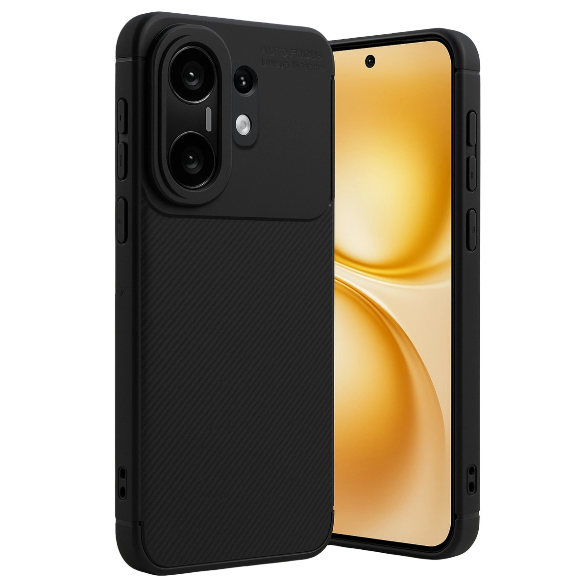 NEWFACE Vivo X200 Fe Uyumlu Auto Focus Karbon Kapak Telefon Kılıfı Siyah