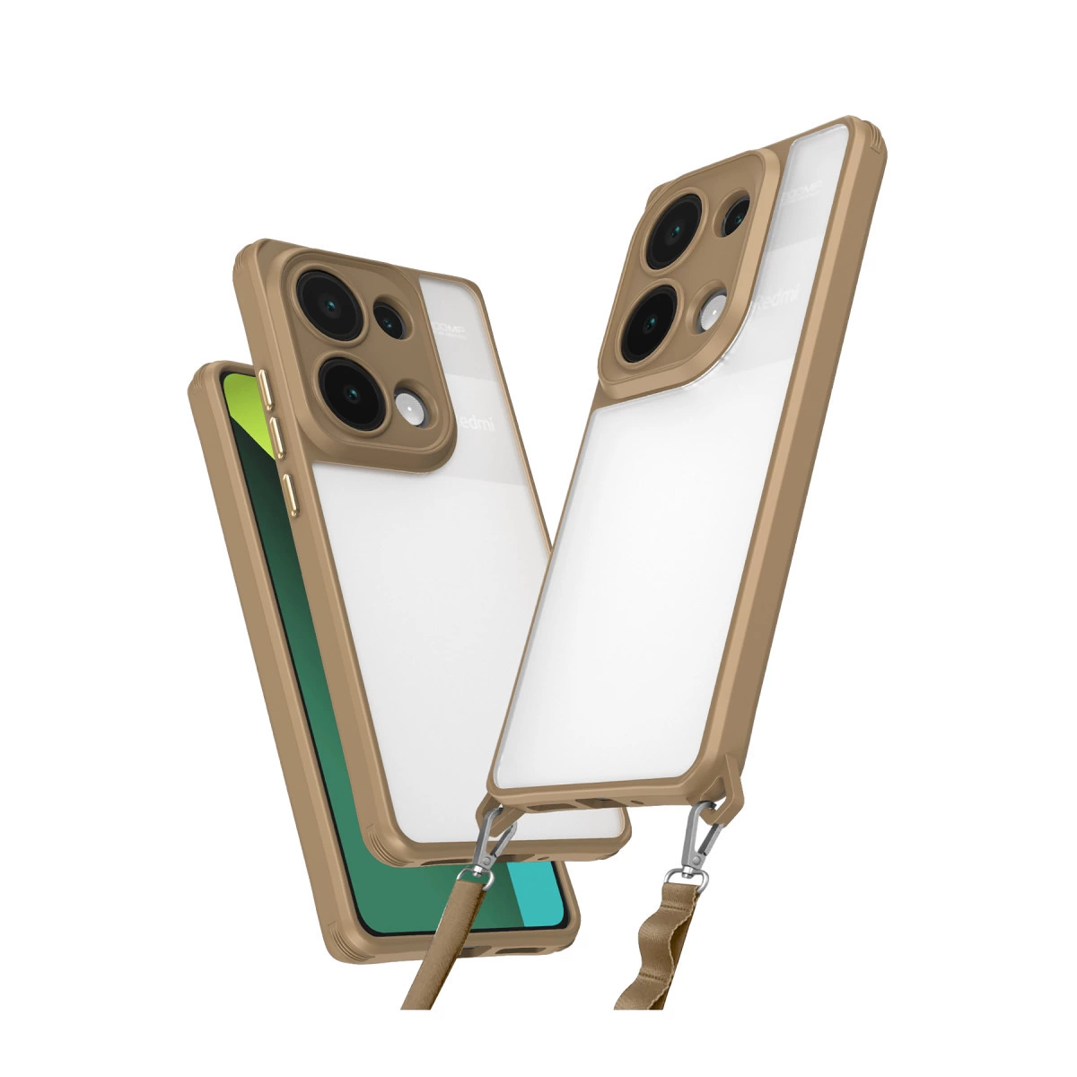 NEWFACE Xiaomi Redmi Note 13 Pro 5G Uyumlu Penta Silikon Uyumlu Telefon Kılıfı Çöl Titanyum