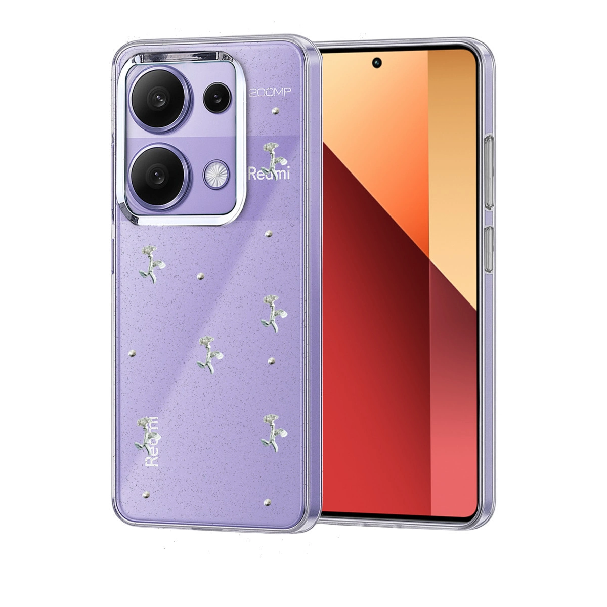 NEWFACE Xiaomi Redmi Note 13 Pro 4G Uyumlu Fiyonk Desenli Kapak Telefon Kılıfı Çok Renkli