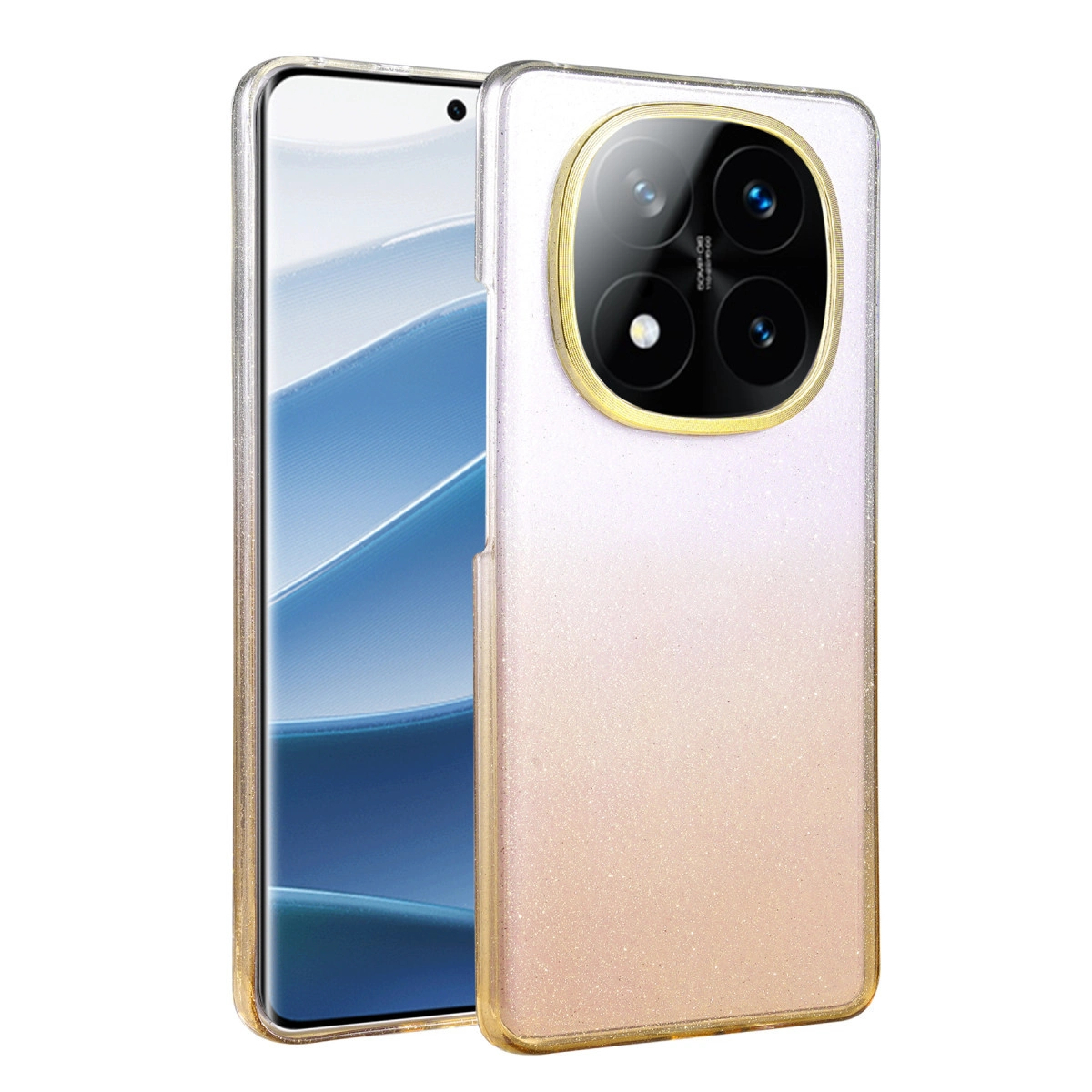 Akıllı telefonda kamera kesimli, simli, şeffaf telefon kılıfı.