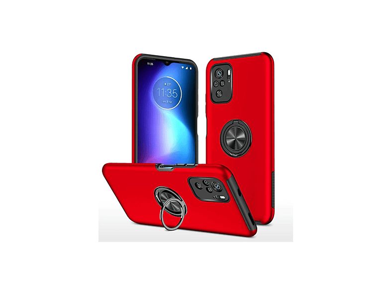 NEWFACE Xiaomi Poco F3 Uyumlu Elit Yüzüklü Kapak Telefon Kılıfı Kırmızı