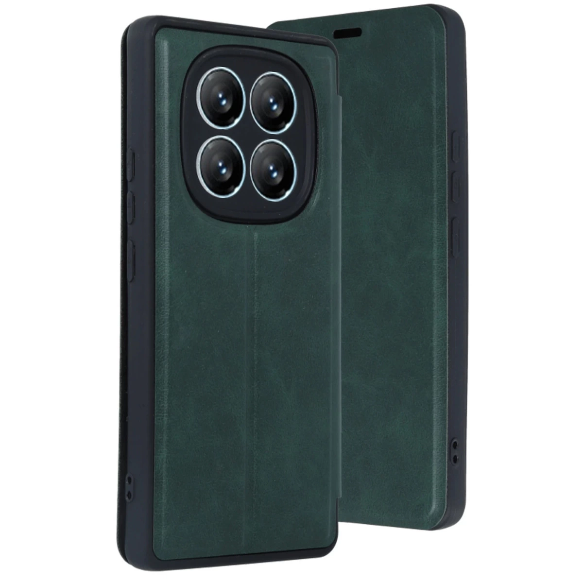 NEWFACE Xiaomi Redmi Note 14 Pro 5G Uyumlu Flip Cover Telefon Kılıfı Koyu Yeşil