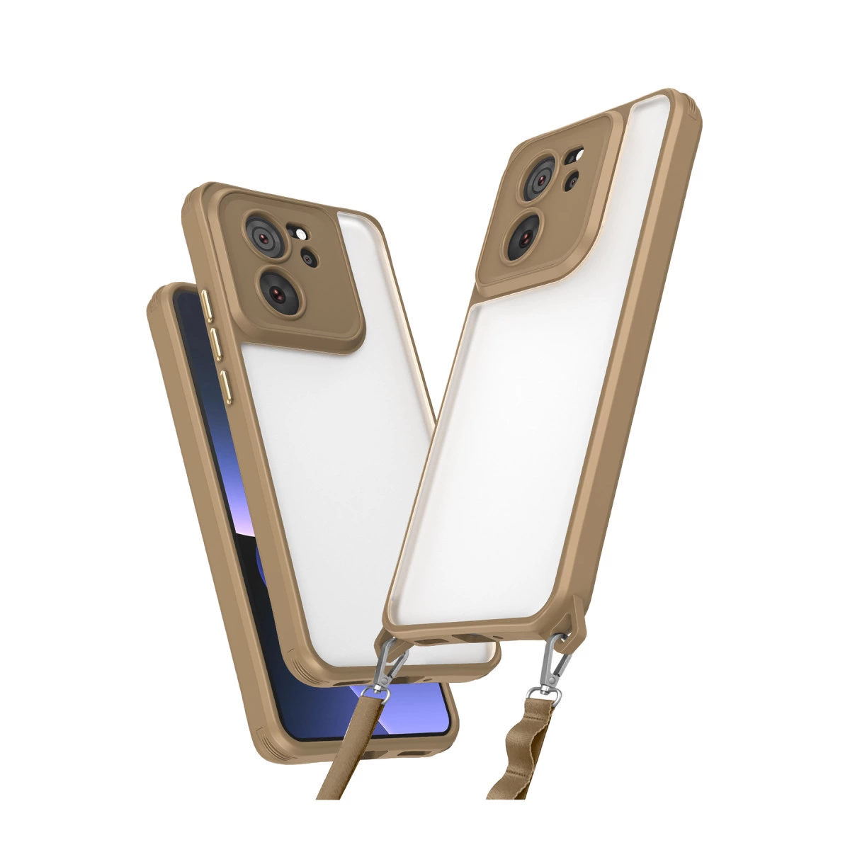 NEWFACE Xiaomi Mi 13T Pro Uyumlu Penta Silikon Telefon Kılıfı Çöl Titanyum