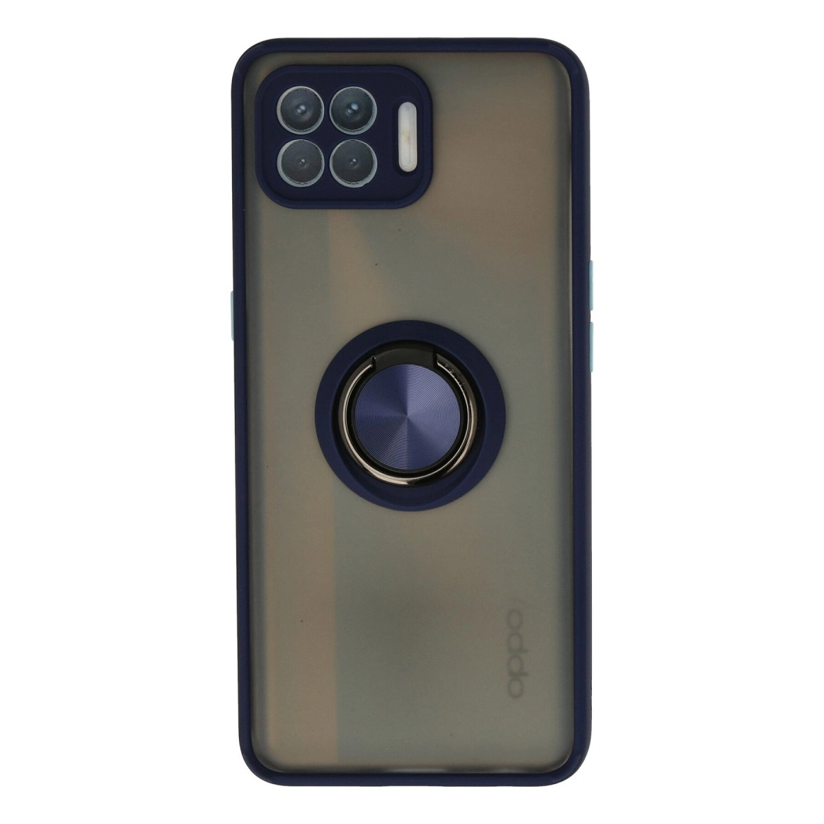 NEWFACE Oppo Reno 4 Lite Uyumlu Montreal Yüzüklü Silikon Kapak Telefon Kılıfı Lacivert