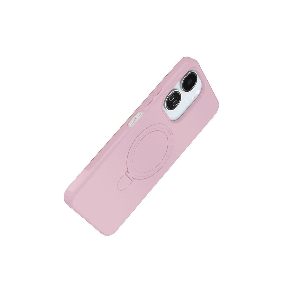 Entegre halka tutuculu ve kamera modüllü pembe telefon kılıfı.