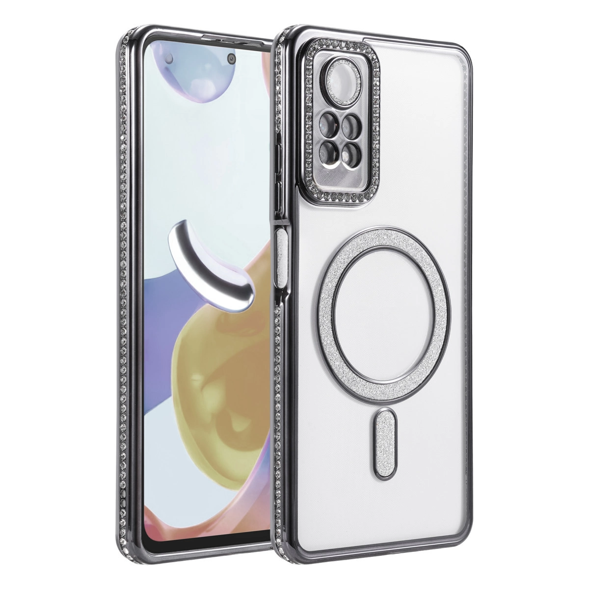 NEWFACE Xiaomi Redmi Note 12 Pro 4G Uyumlu Joke Simli Magneticsafe Telefon Kılıfı Siyah