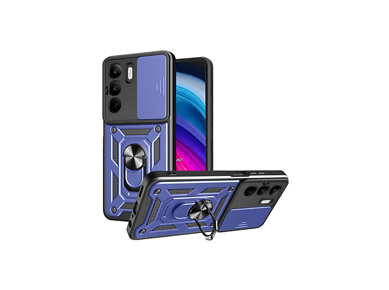 NEWFACE Realme C75 4G Uyumlu Pars Lens Yüzüklü Silikon Telefon Kılıfı Lacivert