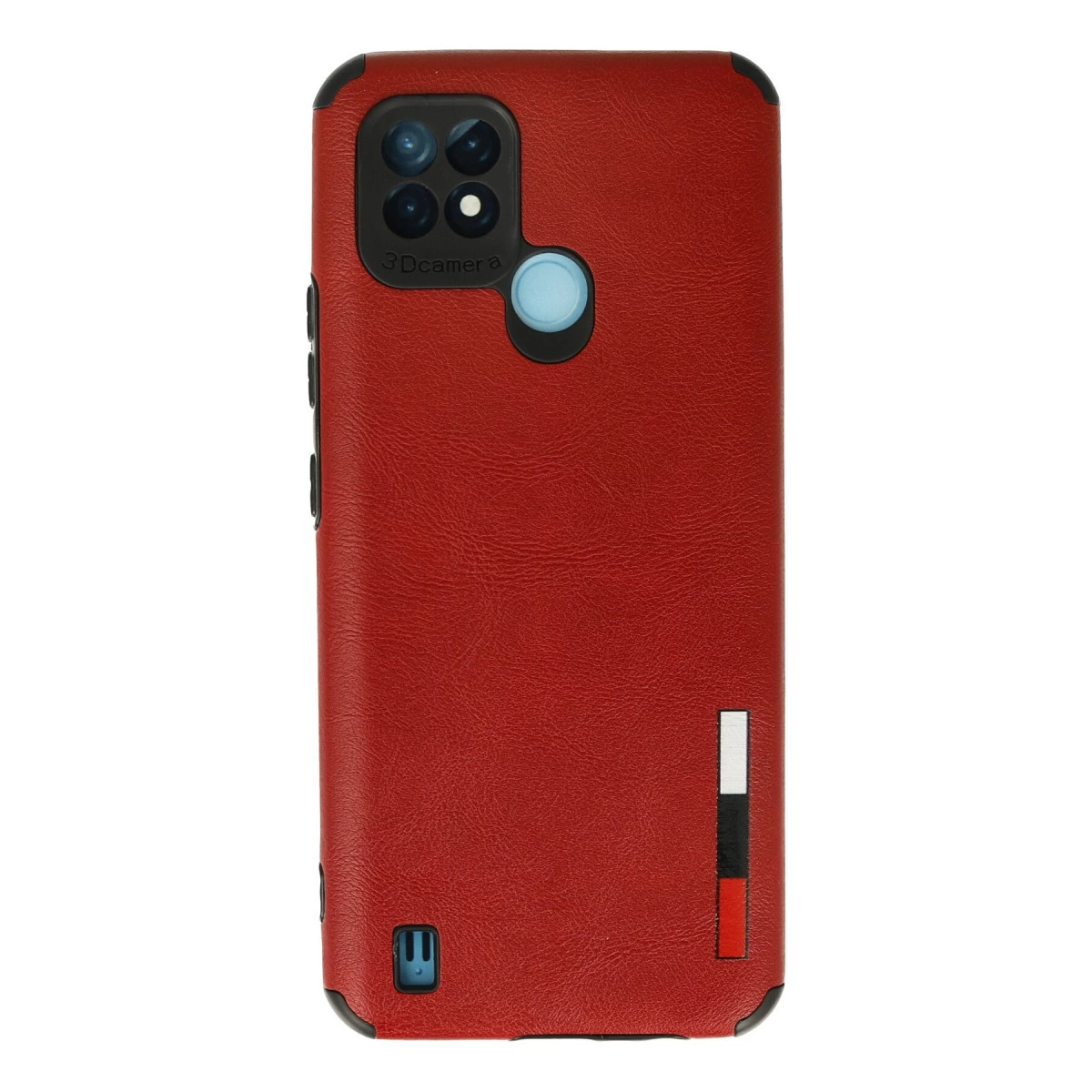NEWFACE Realme C21 Uyumlu Loop Deri Silikon Telefon Kılıfı Kırmızı
