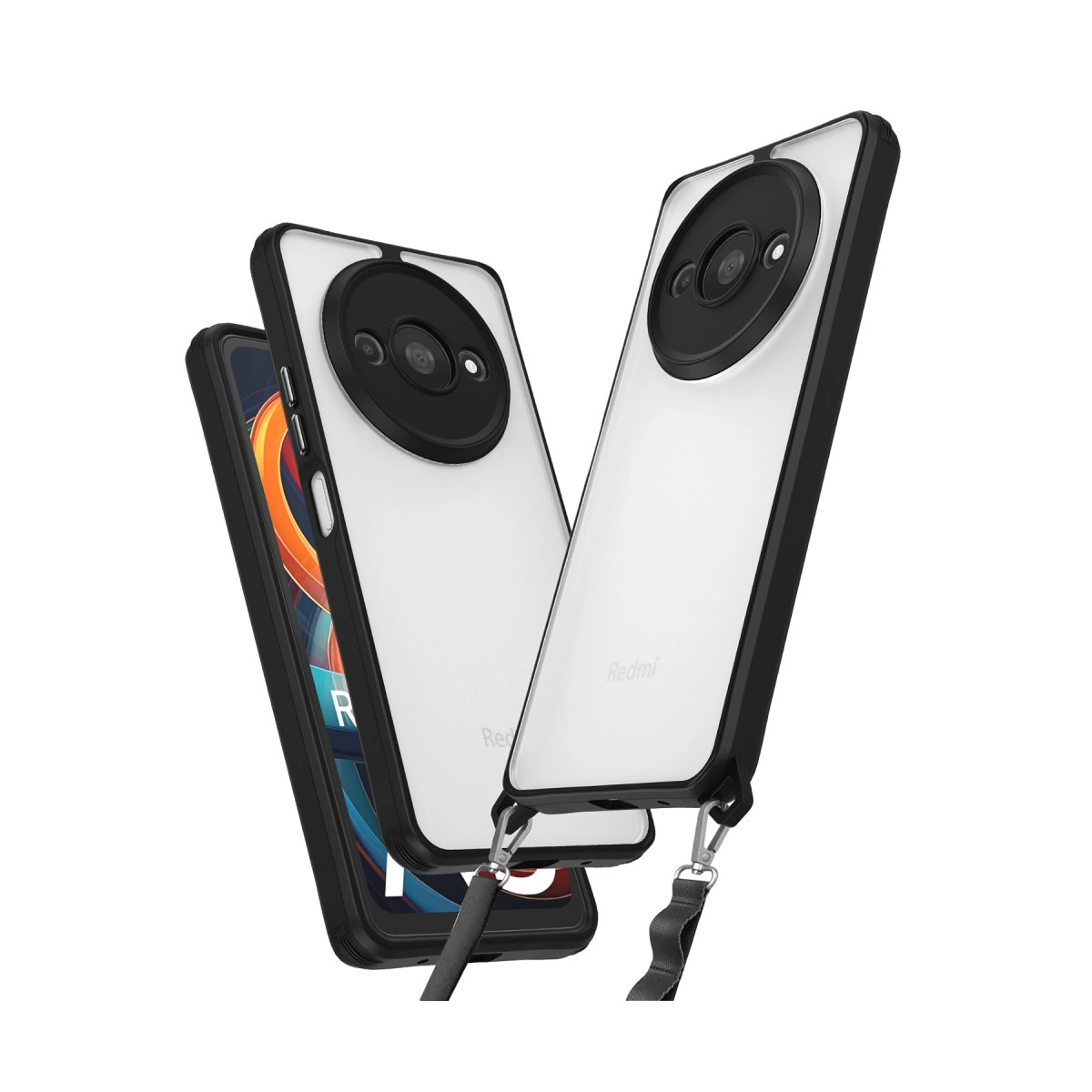 NEWFACE Xiaomi Redmi A3 4G Uyumlu Penta Silikon Telefon Kılıfı Siyah