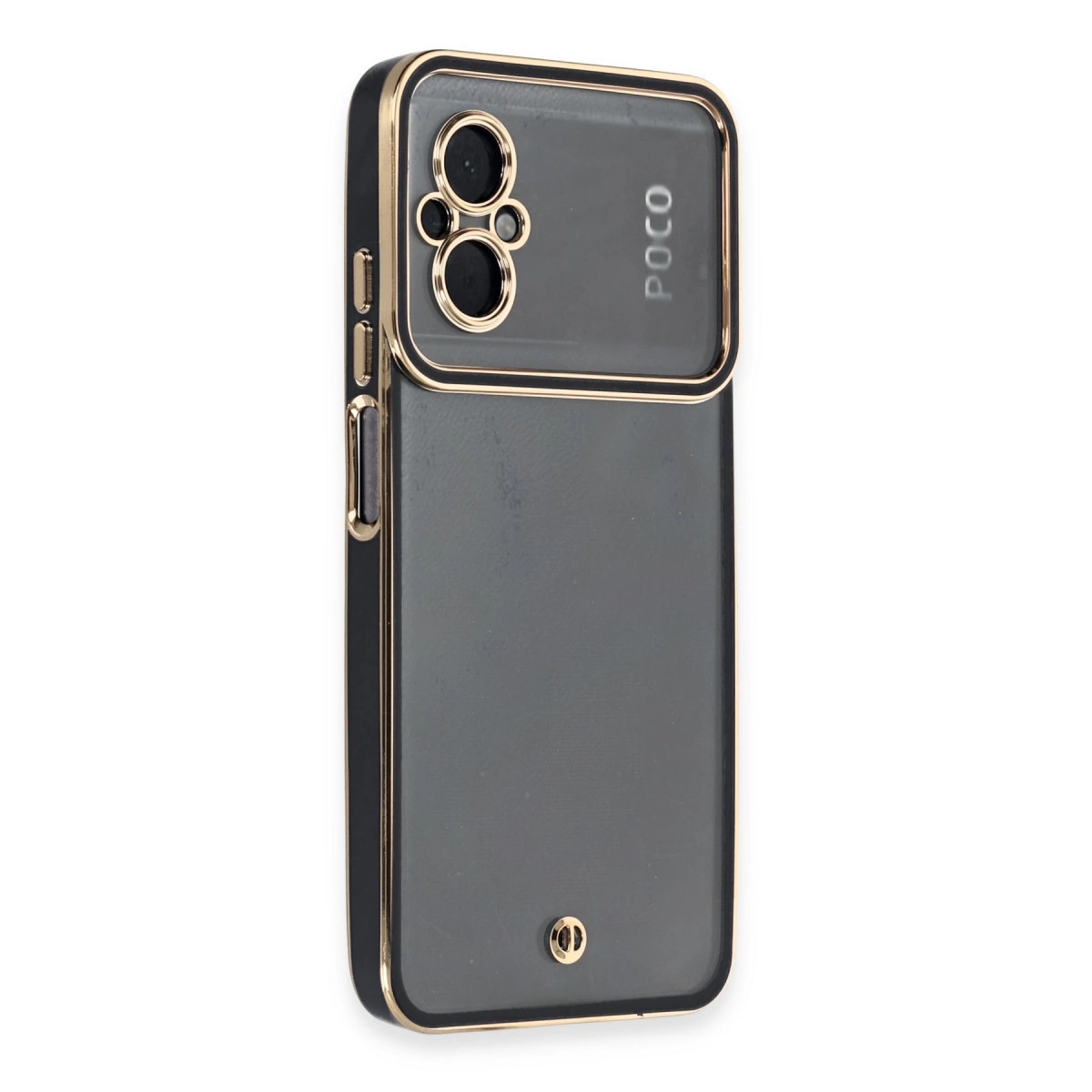 NEWFACE Xiaomi Poco M5 Uyumlu Liva Lens Silikon Telefon Kılıfı Siyah