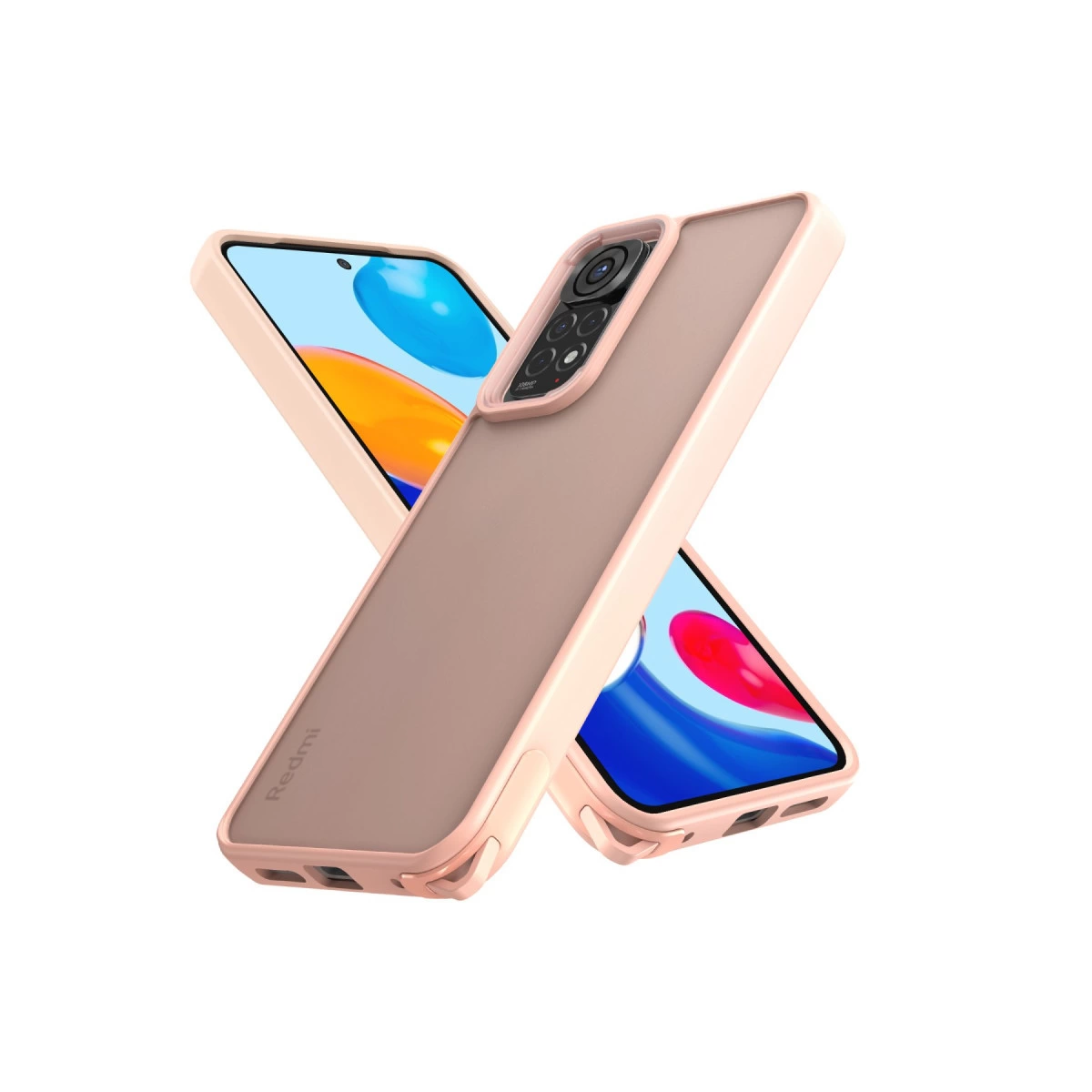 NEWFACE Xiaomi Redmi Note 11 Uyumlu Elegant Kapak Telefon Kılıfı Pudra