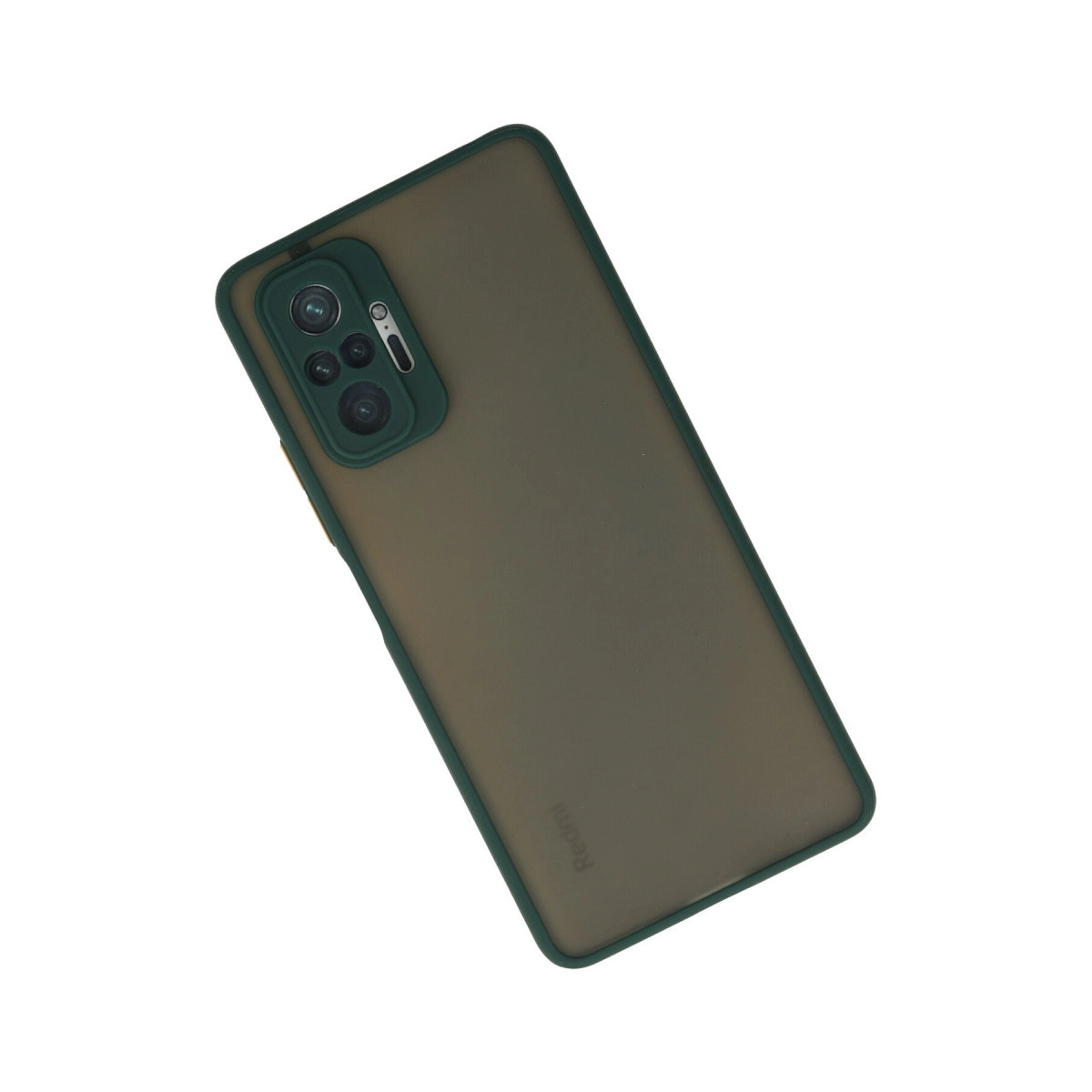 Yeşil kameralı ve çerçeveli koyu kahverengi telefon, beyaz arka plan üzerinde.
