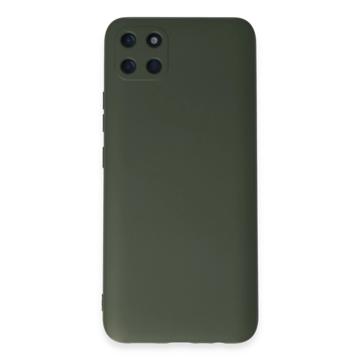 NEWFACE Realme C11 Uyumlu Nano İçi Kadife Silikon Telefon Kılıfı Koyu Yeşil