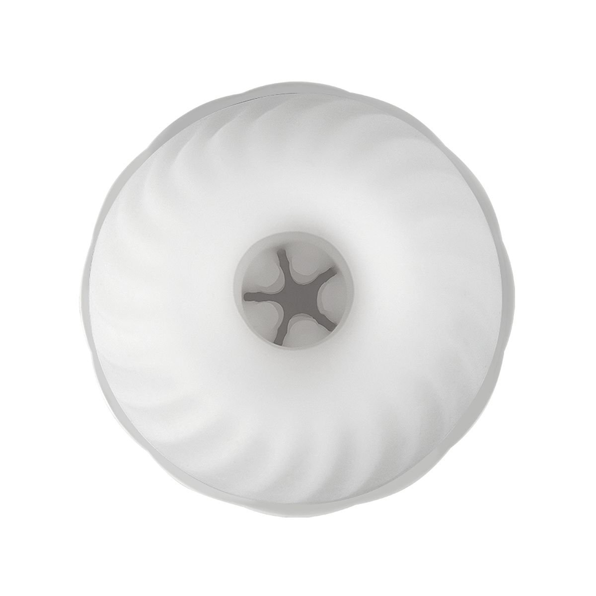 Biała, wirująca góra z ciemną, gwiazdowatą dziurą pośrodku.