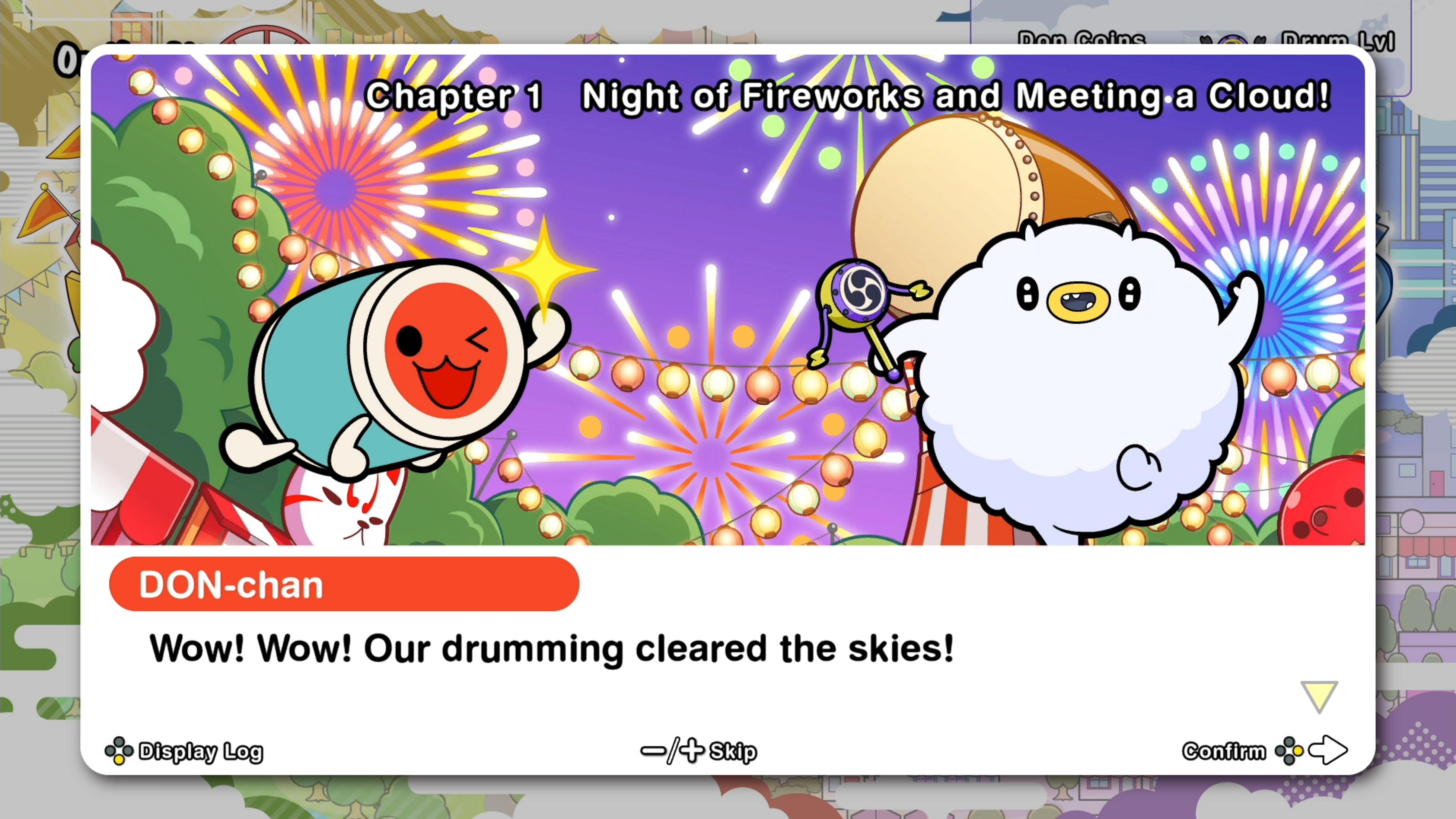 Don-chan und eine Wolke feiern ein Feuerwerk. Kapitel 1.