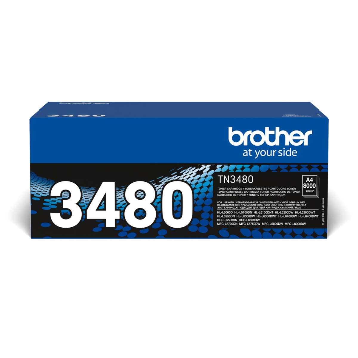 Blauer Brother TN3480 Toner Kartusche mit der Nummer 3480 groß abgebildet.