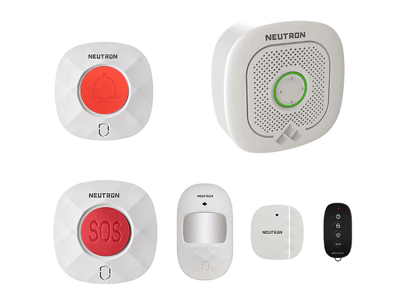 NEUTRON Wi-Fi Akıllı Alarm ve Güvenlik Sistemi Kablosuz Alarm Seti Beyaz