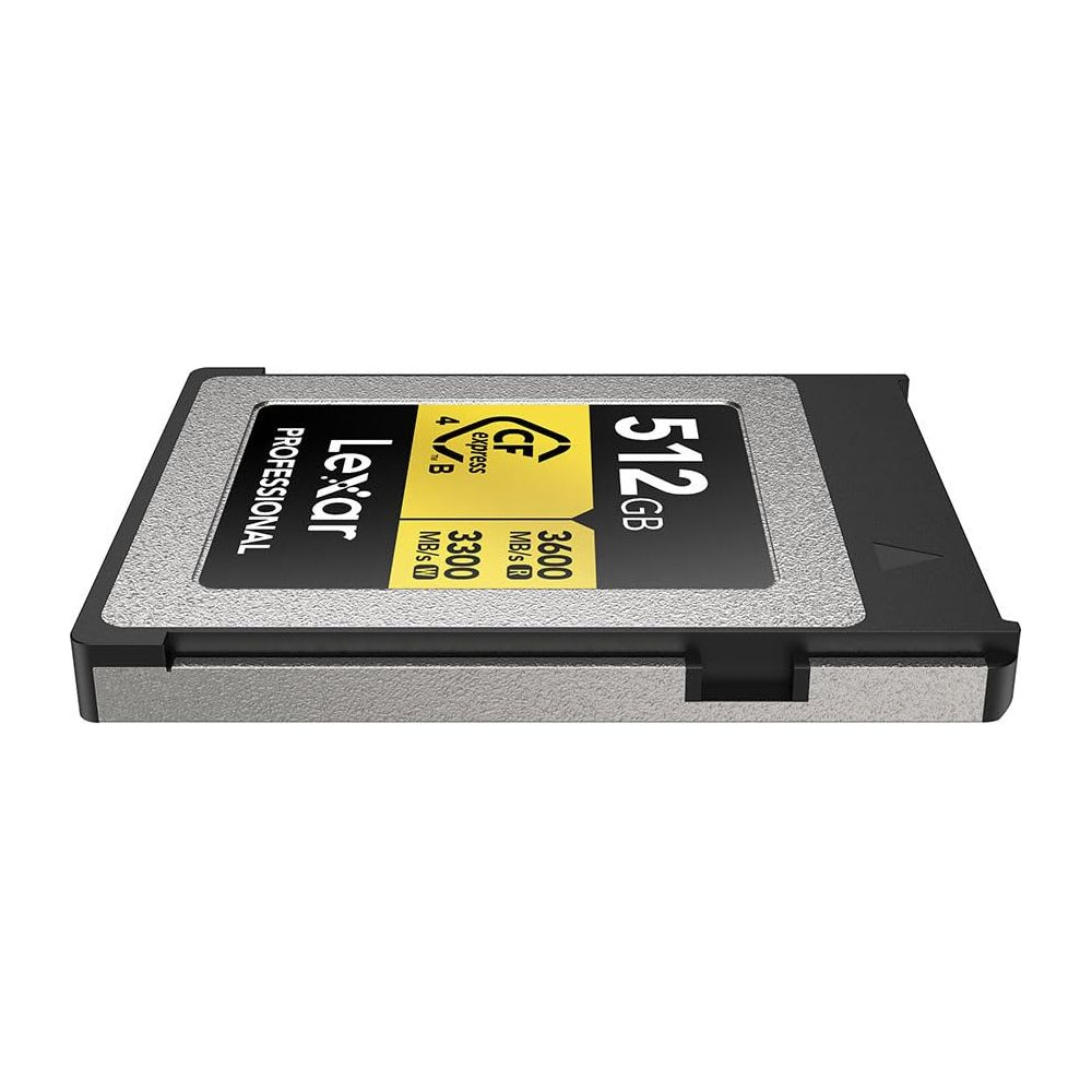 Lexar 512GB CFexpress Professional bellek kartı, 3600MB/s okuma hızı.