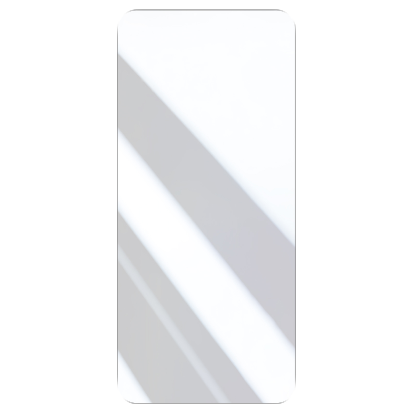 A white rectangle with rounded corners shows diagonal shadows.