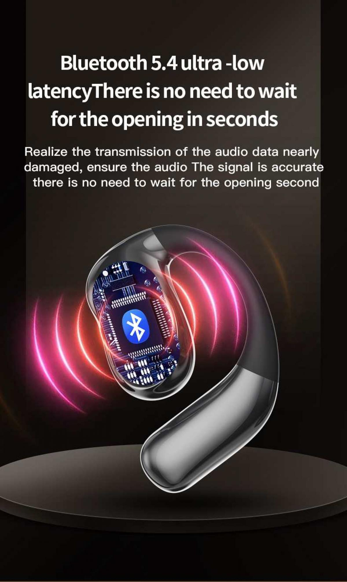 Ein transparentes Headset mit Bluetooth-Symbol auf einer Leiterplatte.