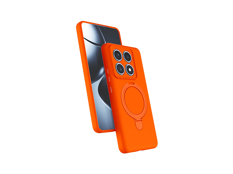 NEWFACE Xiaomi Mi 14T Pro Uyumlu Regal Magsafe Standlı Kapak Telefon Kılıfı Turuncu