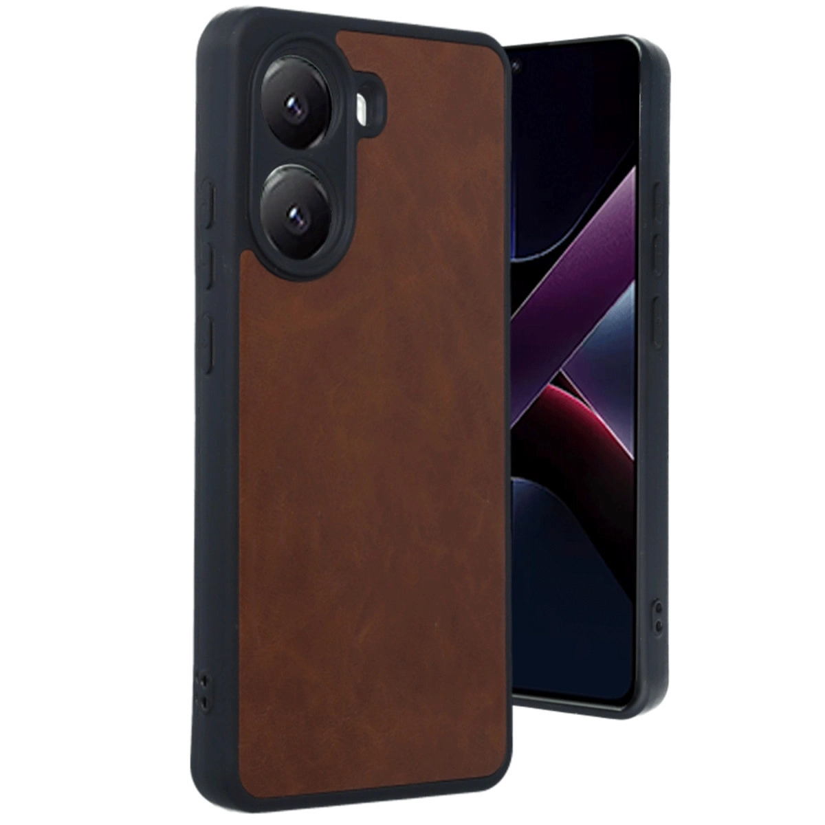 NEWFACE Xiaomi Poco X7 Pro Uyumlu Aras Deri Kapak Telefon Kılıfı Taba
