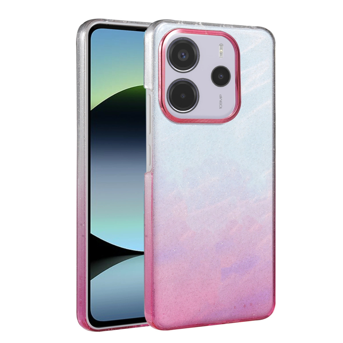 NEWFACE Xiaomi Redmi Note 14 4G Uyumlu Glossy Kapak Telefon Kılıfı Pembe