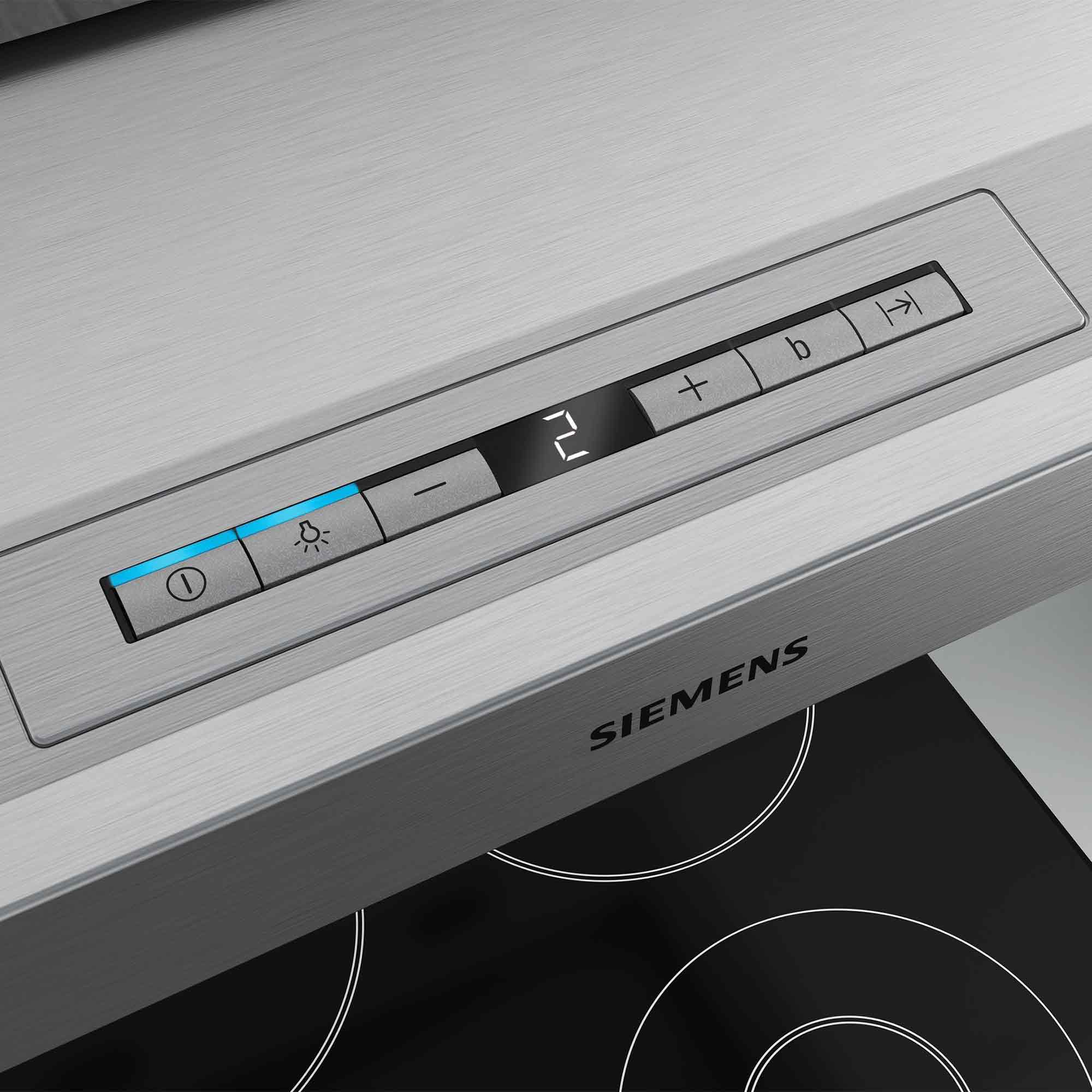 Siemens Kochfeld mit Touch-Bedienfeld und digitaler Anzeige.