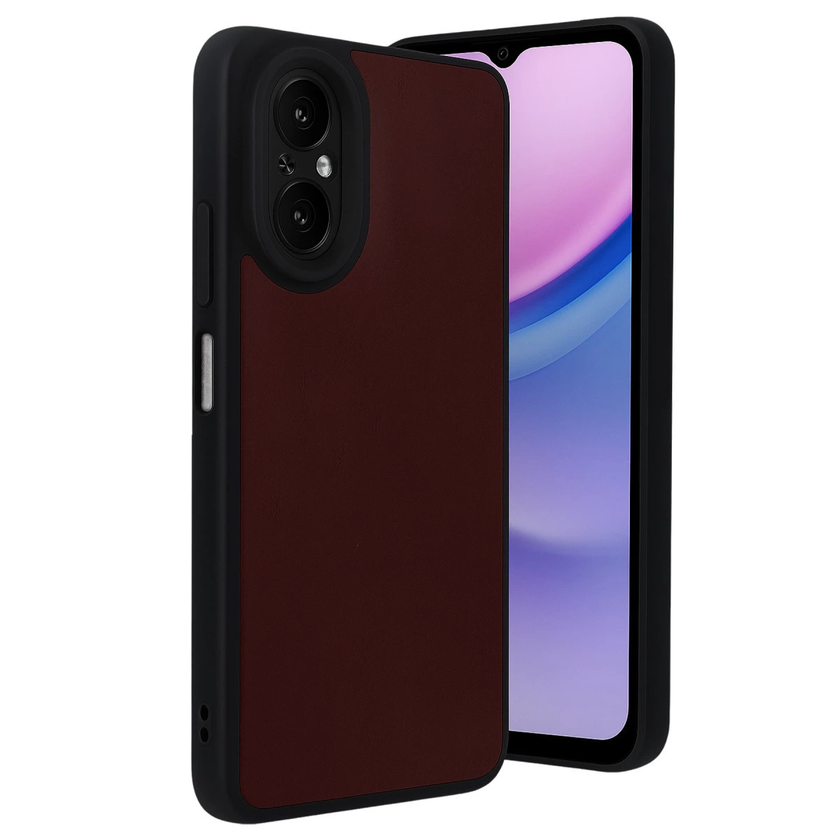 NEWFACE Realme 12 Lite Uyumlu Aras Deri Kapak Telefon Kılıfı Bordo