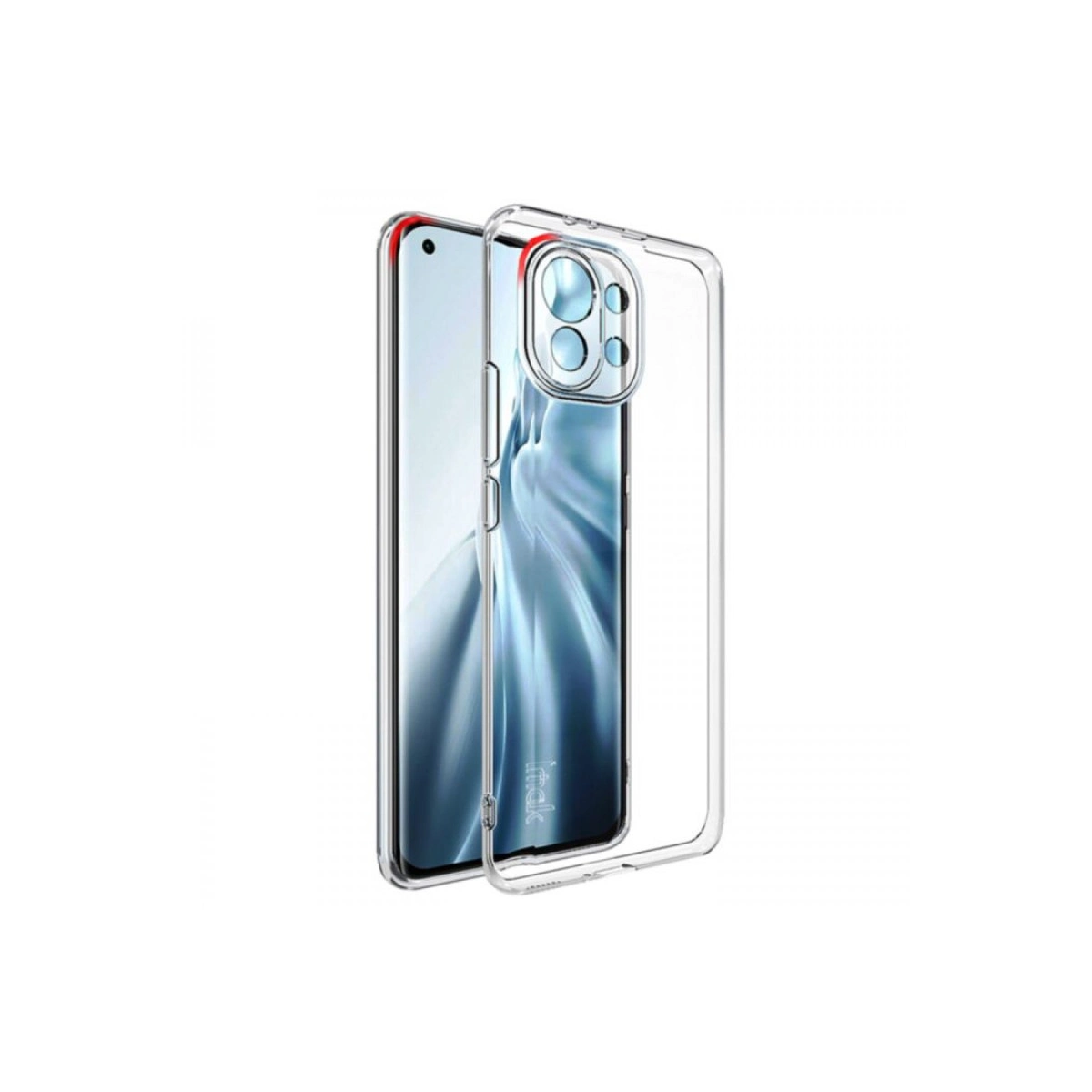 Kamera ve ekran için kesikli şeffaf telefon kılıfı.