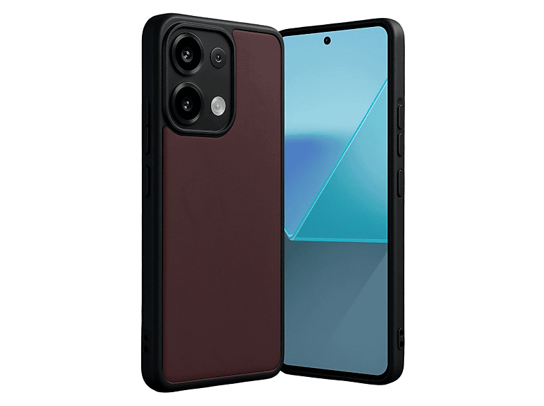 NEWFACE Xiaomi Redmi Note 13 4G Uyumlu Aras Deri Kapak Telefon Kılıfı Bordo