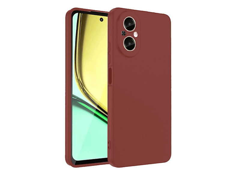 NEWFACE Realme 12 Lite Uyumlu First Silikon Telefon Kılıfı Bordo
