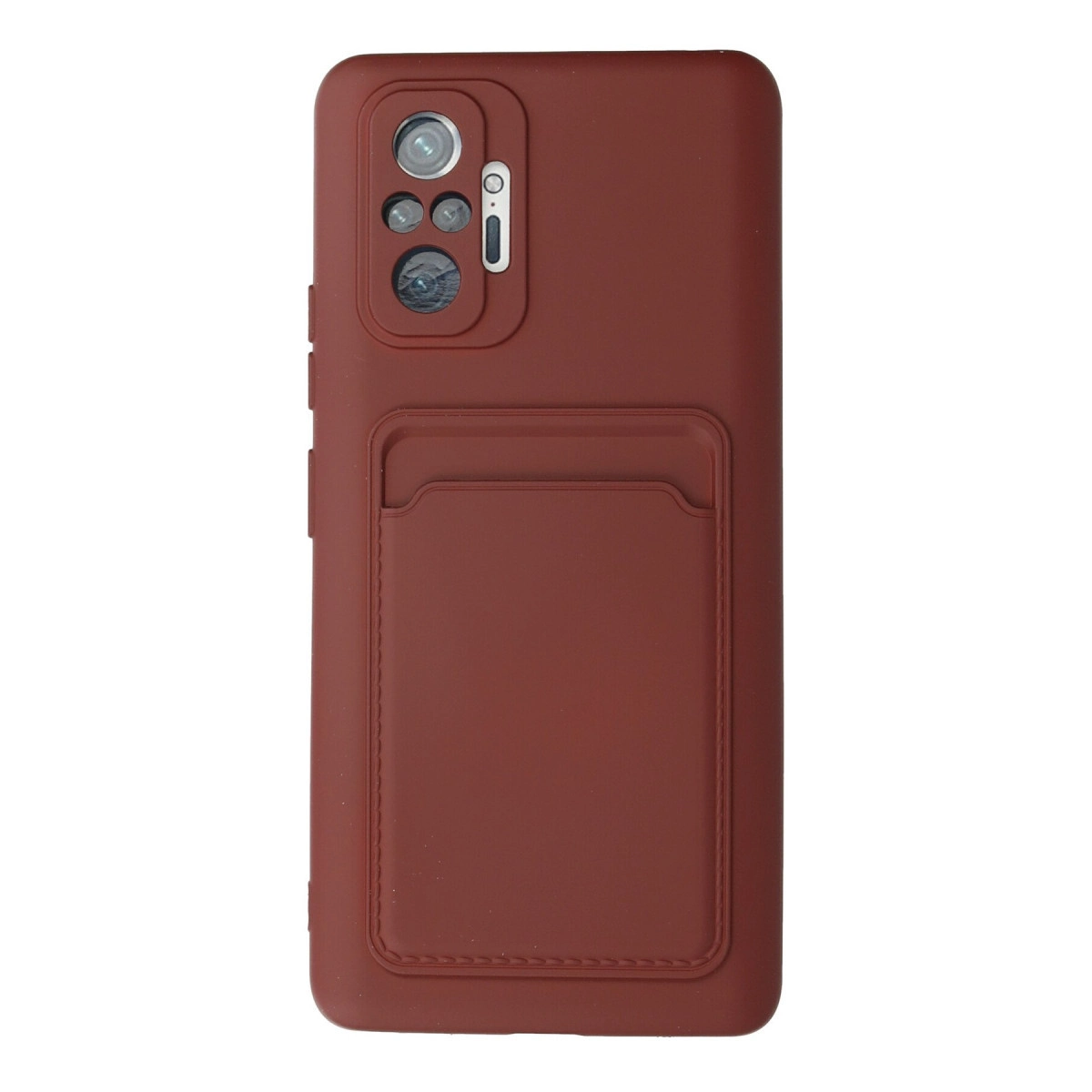 NEWFACE Xiaomi Redmi Note 10 Pro Uyumlu Kelvin Kartvizitli Silikon Telefon Kılıfı Bordo
