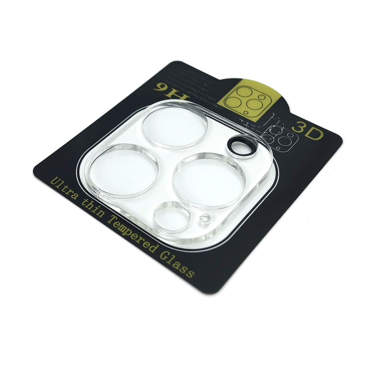 Przezroczysta osłona ekranu ze szkła hartowanego z czterema soczewkami i czarnym pierścieniem.