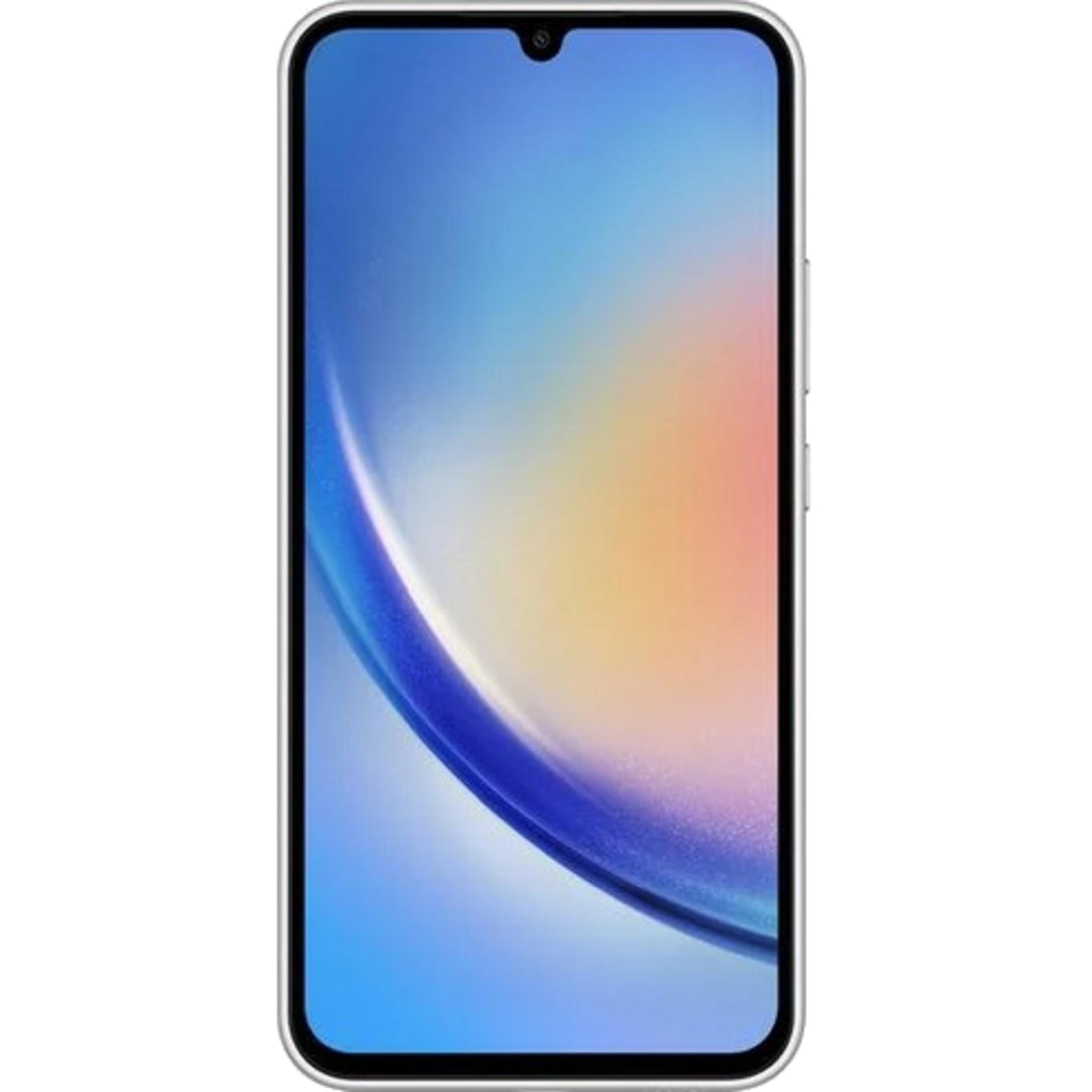 Degrade ekranlı ve çentikli bir akıllı telefon.