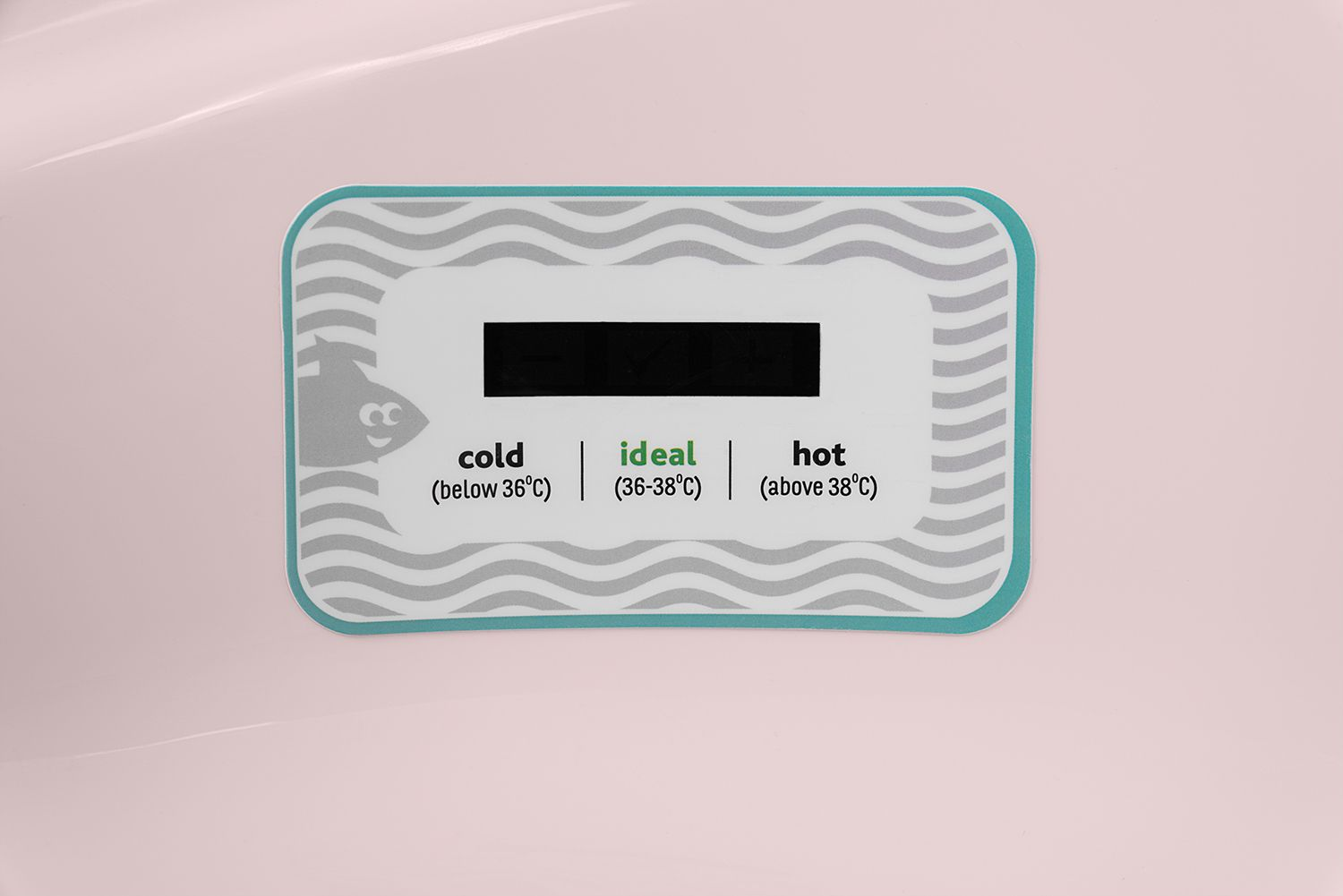 Ein Thermometerlabel mit 'kalt', 'ideal' und 'heiß' zeigt Temperaturen an.