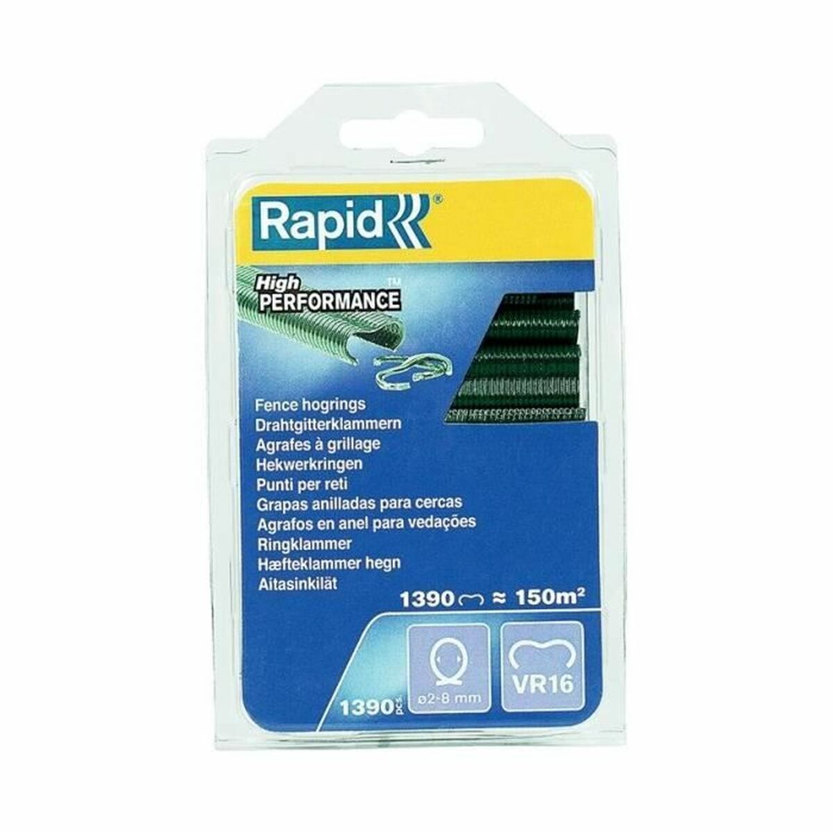 Confezione di punti Rapid per reti, 1390 pezzi, per 150m² e 2-8mm.