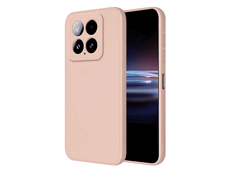 NEWFACE Xiaomi Mi 14T Pro Uyumlu Nano İçi Kadife Silikon Telefon Kılıfı Pudra