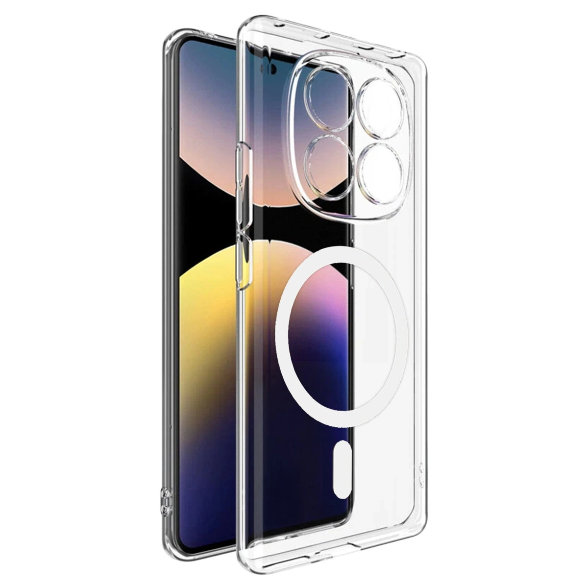 NEWFACE Xiaomi Redmi Note 14 Pro 4G Uyumlu Combo Sert Şeffaf Magsafe Kapak Telefon Kılıfı Şeffaf