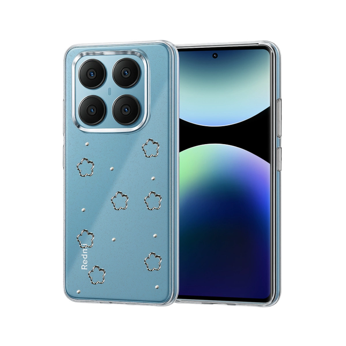 NEWFACE Xiaomi Redmi Note 14 Pro 4G Uyumlu Fiyonk Desenli Kapak Telefon Kılıfı Çok Renkli