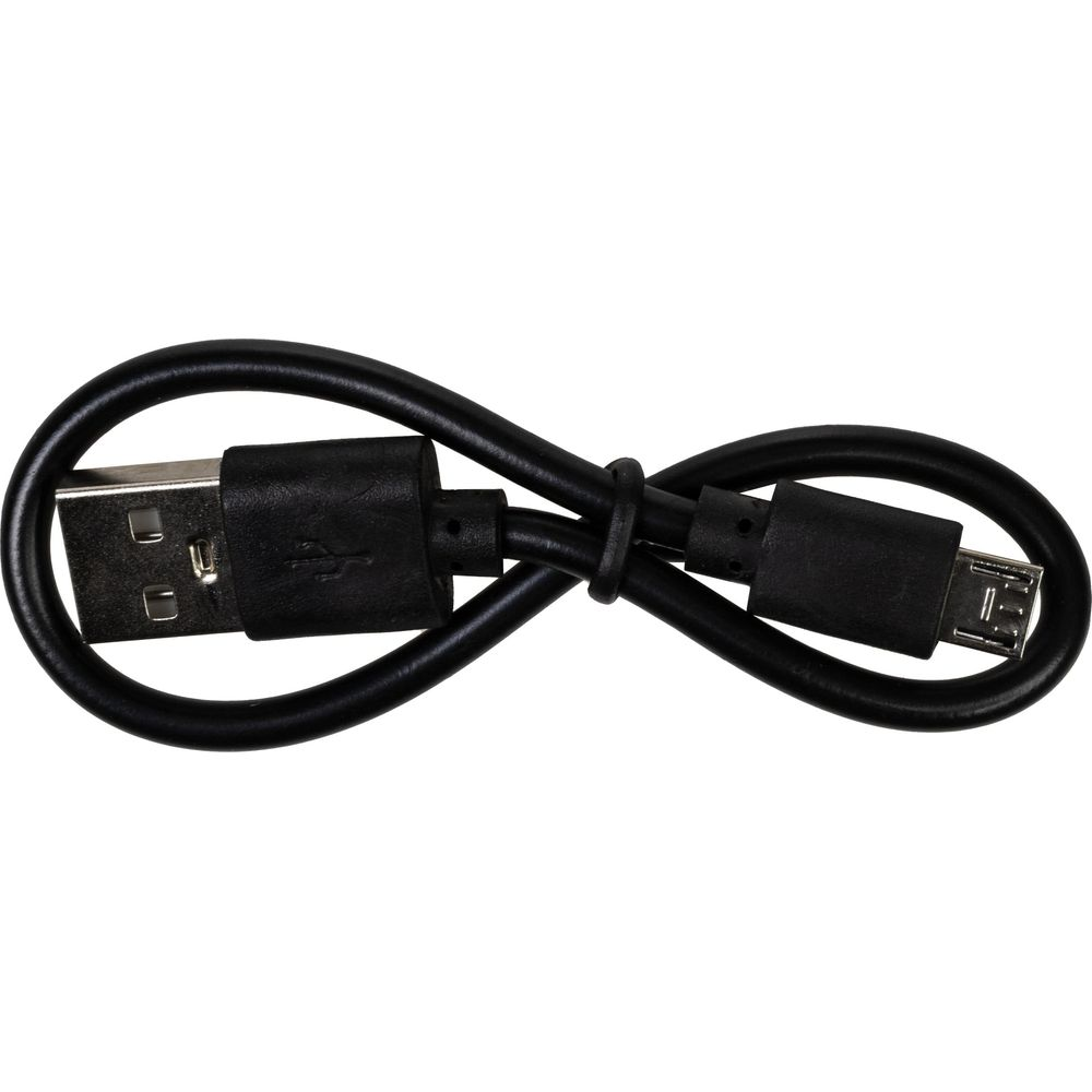Un câble USB vers Micro USB noir en forme de huit.