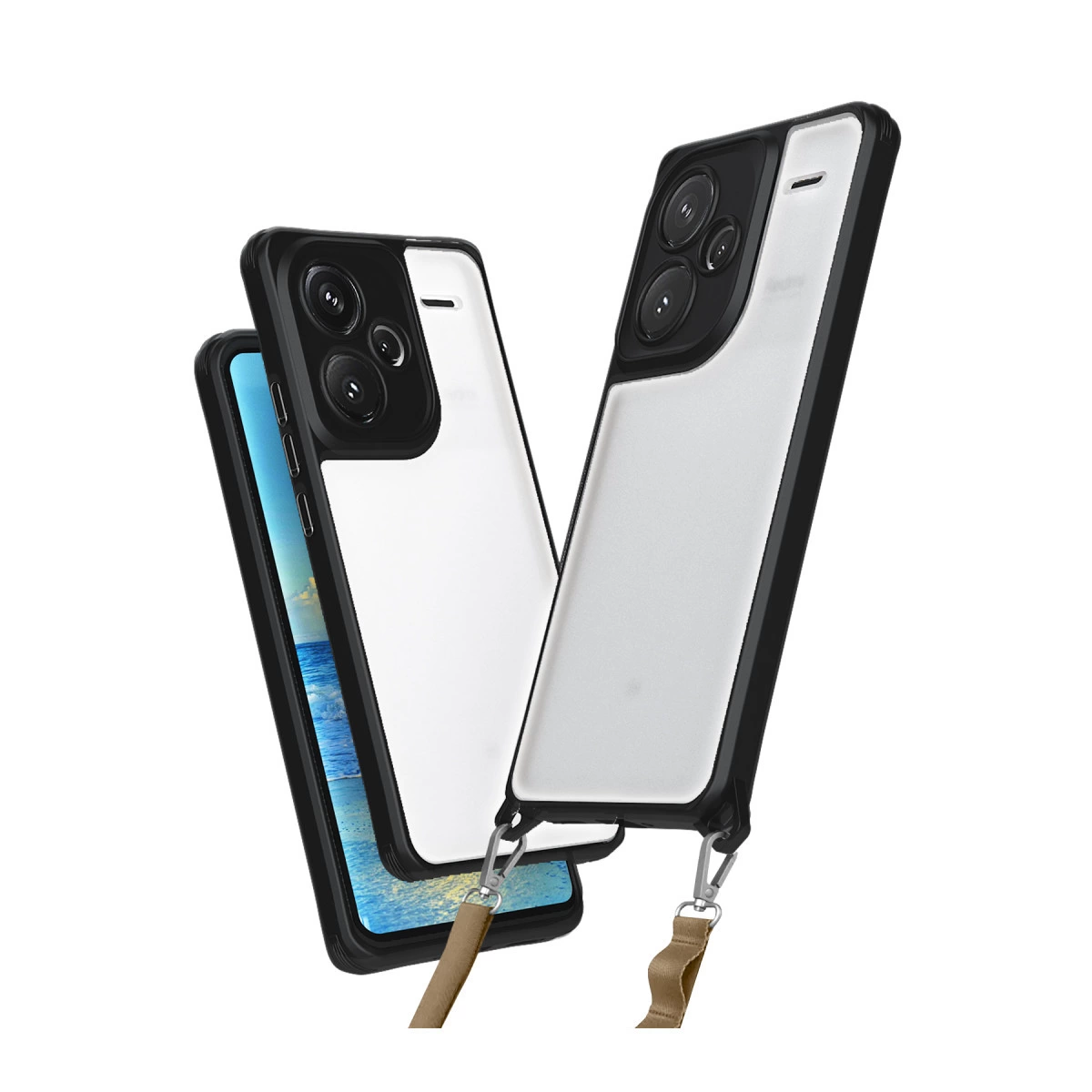 NEWFACE Xiaomi Redmi Note 13 Pro Plus Uyumlu Penta Silikon Uyumlu Telefon Kılıfı Siyah