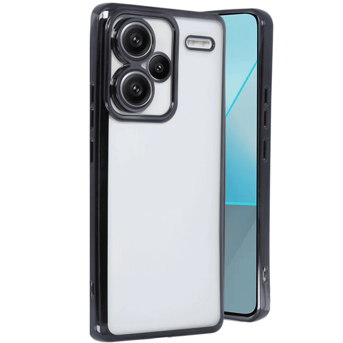 NEWFACE Xiaomi Redmi Note 13 Pro Plus Uyumlu Kamera Korumalı Lensli Silikon Telefon Kılıfı Siyah