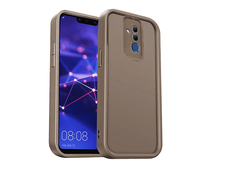 NEWFACE Huawei Mate 20 Lite Uyumlu Viera Silikon Telefon Kılıfı Kahverengi